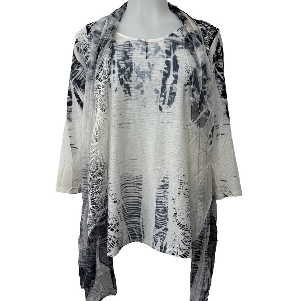 Kamana Women Long Sleeve Multi Top with Matching Vest Size Small